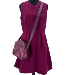 VTG GAP Fit-and-Flare Dress jumper Rich Girl quiet luxury academia Burgundy 6